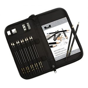 Drawing and Sketching Pencil Set In Zippered Carrying Case