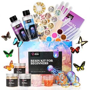 LET'S RESIN Epoxy Resin Kit for Beginners, Resin Kit with Pigment Powder and Glitter, Resin Supplies Include 9.8oz Epoxy Resin, Mica Powder and Glitter, Resin Tools for DIY Resin Projects Casting