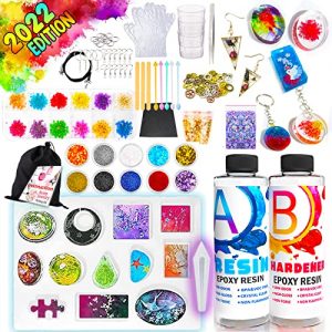 GoodyKing Resin Jewelry Making Starter Kit - Resin Kits for Beginners with Molds and Resin Jewelry Making Supplies - Silicone Casting Mold, Tools Set Clear Epoxy Resin for DIY Jewelry (All in One Kit)