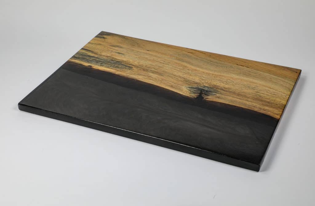 Wood and Black Epoxy Cutting board