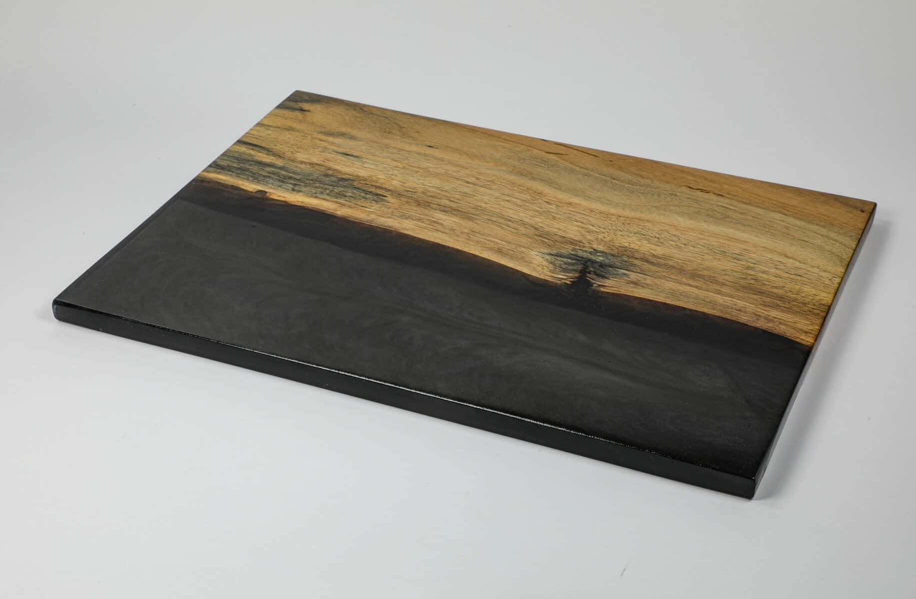 Wood and Black Epoxy Cutting board scaled
