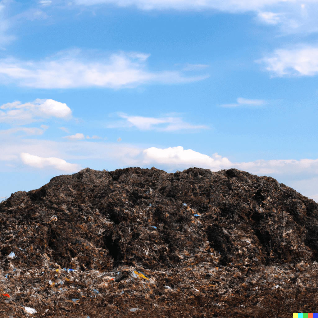 Sustainable Resin Disposal: Eco-Friendly Ways to Handle Leftover Resin 2 A large compost heap under a clear blue sky.