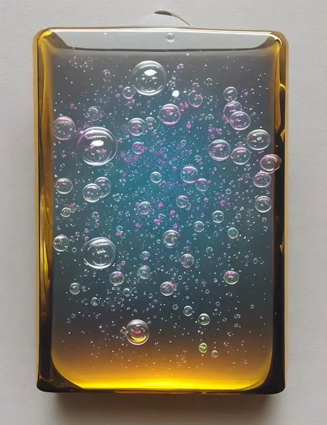 Default bubbles suspended in resin 3