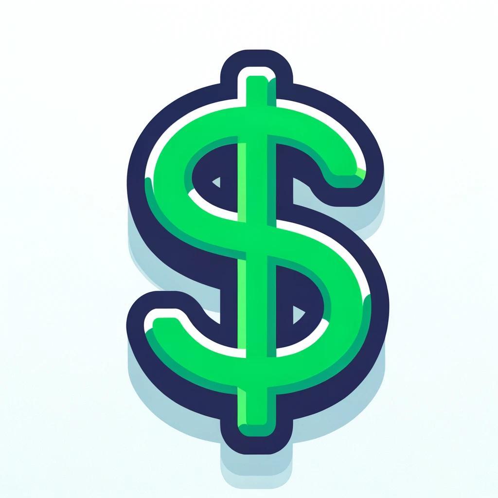 Elevate Your Bathroom Décor with Epoxy Countertops 9 Bright green cartoon-style dollar sign on a white background.