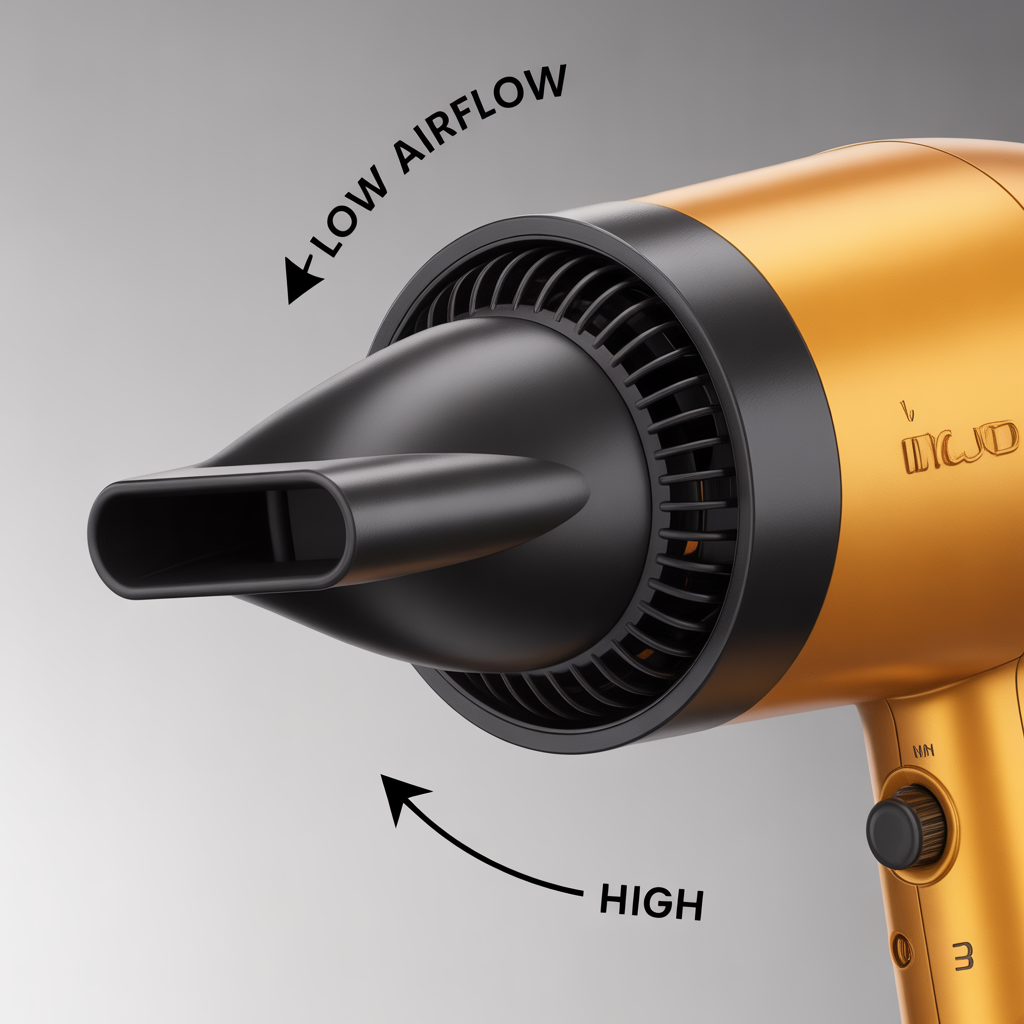 Can I Use a Hair Dryer for Resin Instead of a Heat Gun? (The Honest Truth) ideogram v3.0 photo realistic image close up of a hair dryer with the concentrator nozzle atta 0